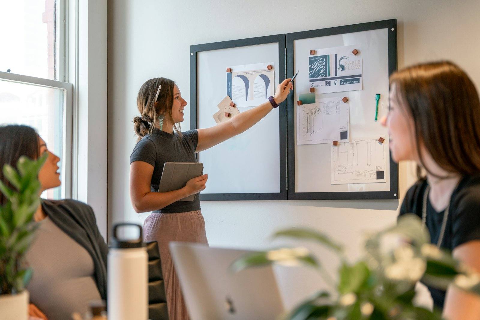 A small team working together around a table